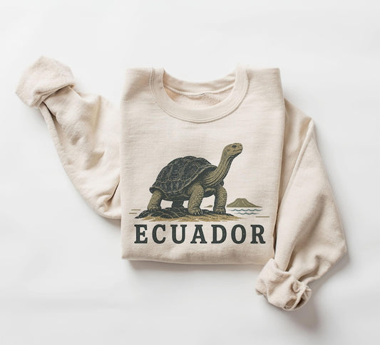 Ecuador Giant Tortoise South America Island Travel - Unisex Adult Crewneck Sweatshirt