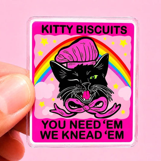 Black Cat Magnet Meme Funny Fridge Decor Cat Themed Gift Unhinged Humor GenZ Weird Magnet Hilarious Present Roommate College Dorm Decor Cute