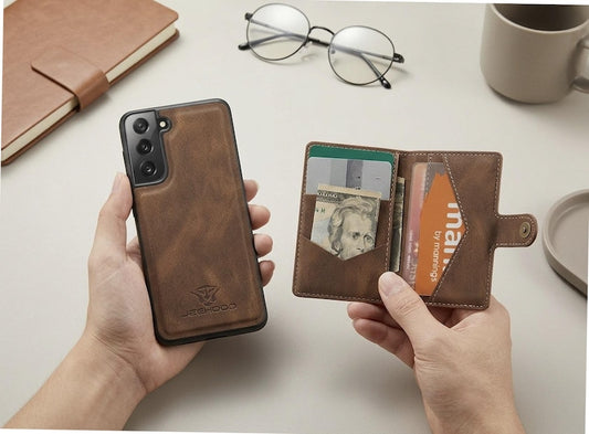 Samsung Wallet Phone Case, Leather Card Holder Cover, Samsung Galaxy Pocket Protector, Premium Protective Accessory