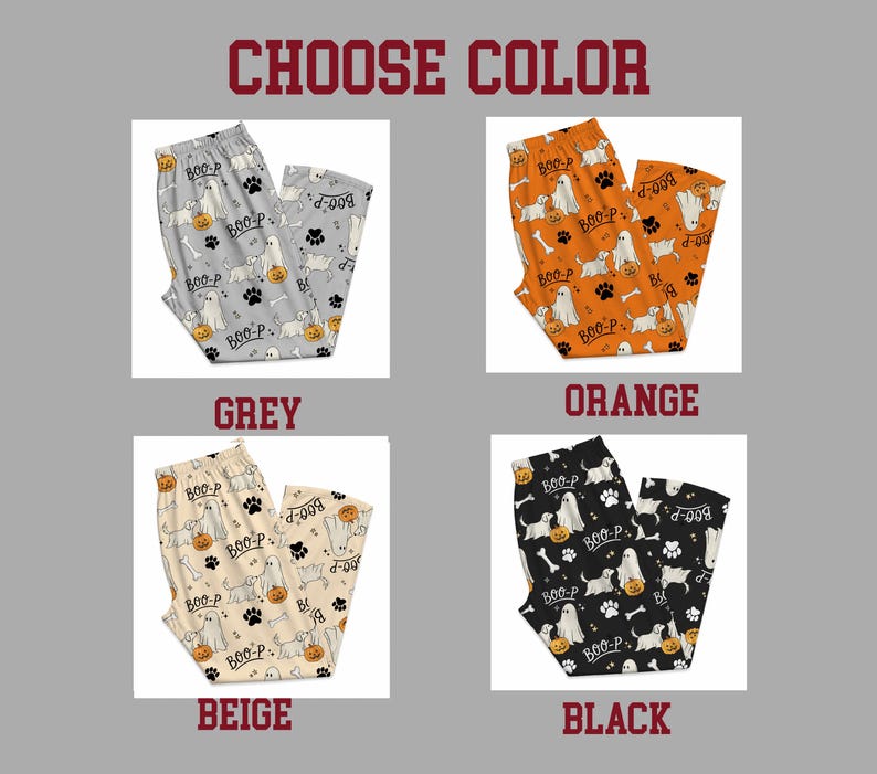 Boo-P Ghost Dog Pajama Pants, Funny Halloween Dog Pajamas, Spooky Ghost Puppy Lounge Pants, Dog Mom Halloween Gift, Cozy Fall PJs