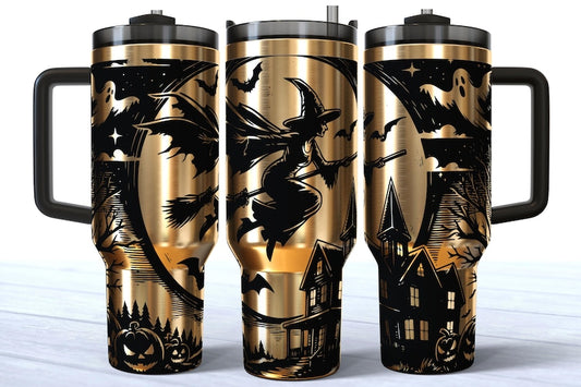 Witch 40oz Laser Engraved Tumbler – Halloween Cup