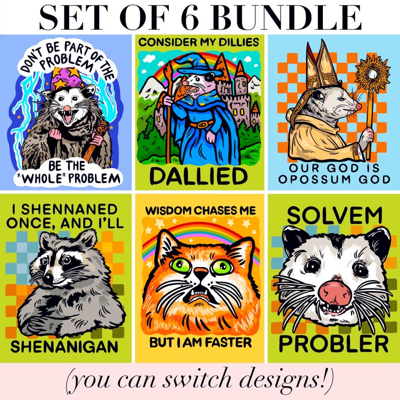 Funny Possum Magnet Opposum Gift Idea Possum Lover Decor Fridge Irreverent Humor Ironic Gift Youth Pastor Goofy Locker Magnet Catholic Humor