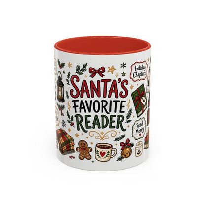 Santa's Favorite Reader Mug, Funny Bookworm Christmas Mug, Nice List Reader Gift, Cozy Book Lover Mug, Christmas Reading Mug