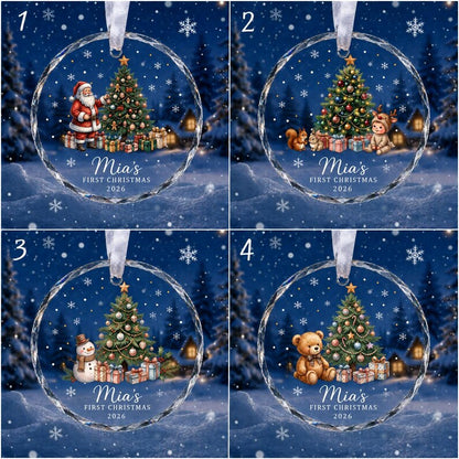 Personalized Baby’s First Christmas Ornament 2026, Baby First Christmas Keepsake, Newborn Baby Gift, Custom Name Ornament, Xmas Tree Decor