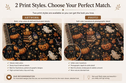 Halloween Woven Blanket Gothic Autumn Throw Cozy Fall Blanket Black Cat Ghost Pumpkin Decor Witchy Home Gift