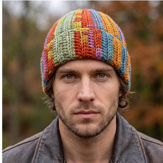 Handmade Crochet Beanie: Warm Chunky Knit Boho Winter Hat
