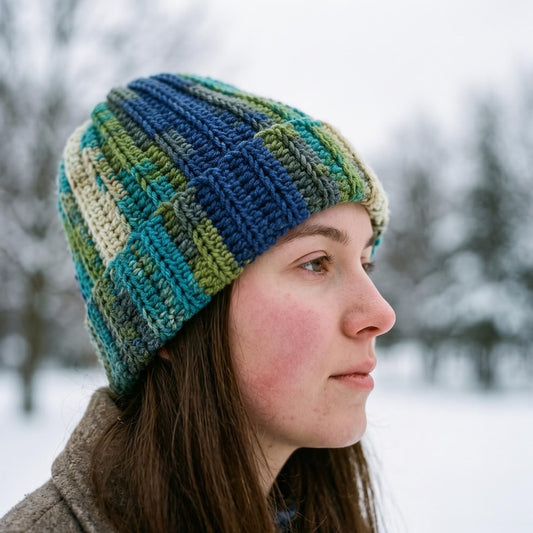 Handmade Crochet Beanie: Warm Chunky Knit Boho Winter Hat