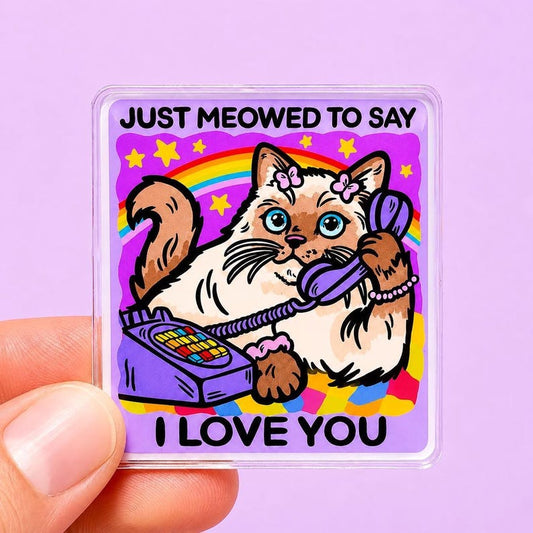 Cat Magnet Siamese Kitty Owner Gift Pink Fridge Decor Girl Purple Dopamine Decor Kitchen Cute Locker Magnet Quirky Home Decor Cat Lover Gift