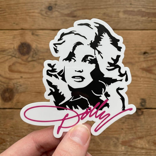 The Pretty Dolly, Dolly Parton Memorial Sticker, 1946–2026 Country Music Legend Stickers, Kiss-cut Sticker, Logo Vinyl Stickers