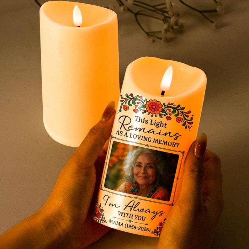 Personalized Day of Dead Pet Candle, Custom Photo Portrait Memorial Candle, Remembrance Gift