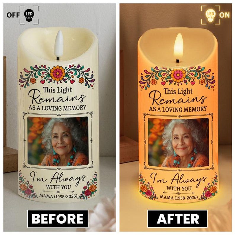 Personalized Day of Dead Pet Candle, Custom Photo Portrait Memorial Candle, Remembrance Gift
