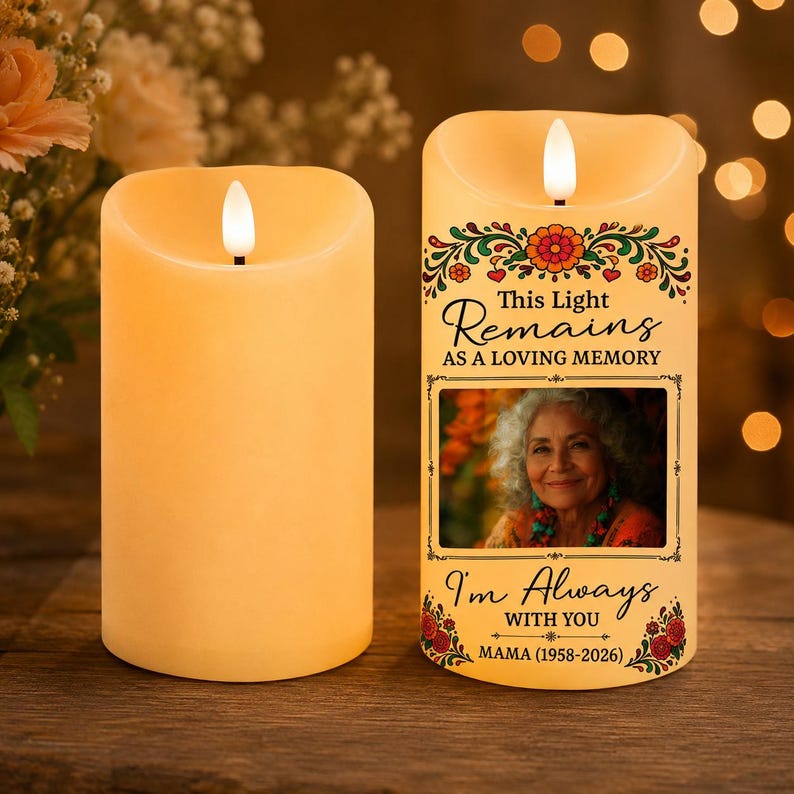 Personalized Day of Dead Pet Candle, Custom Photo Portrait Memorial Candle, Remembrance Gift