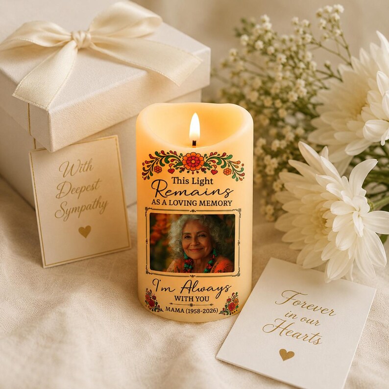 Personalized Day of Dead Pet Candle, Custom Photo Portrait Memorial Candle, Remembrance Gift