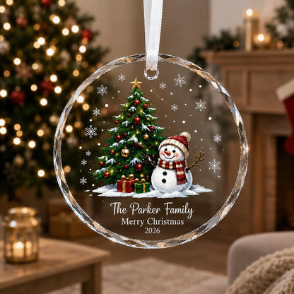 Personalized Family Christmas Ornament 2026, Custom Family Name Glass Ornament, Christmas Tree Decoration, Family Keepsake Gift