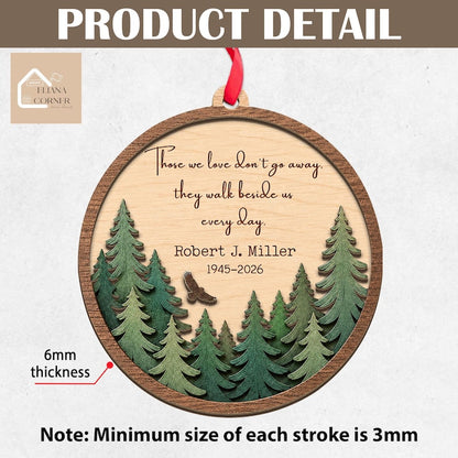 Custom Memorial Wooden Ornament, In Memory Ornament,Dad Remembrance Ornament,Mom Loss Ornament,Loss of Father Gift, Memorial Christmas Gifts