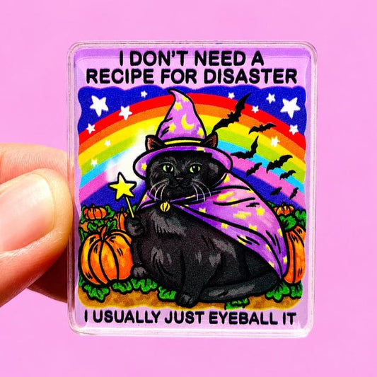 Halloween Black Cat Magnet Funny Kitty Magnet Fridge Decor Sarcastic Gift Coworker Unhinged Magnet Hilarious Gift Quirky Magnet Fall Home
