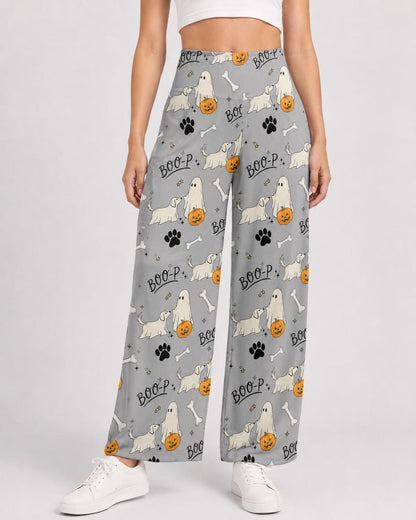 Boo-P Ghost Dog Pajama Pants, Funny Halloween Dog Pajamas, Spooky Ghost Puppy Lounge Pants, Dog Mom Halloween Gift, Cozy Fall PJs