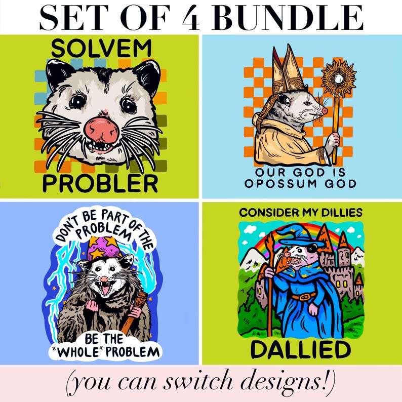 Funny Possum Magnet Opposum Gift Idea Possum Lover Decor Fridge Irreverent Humor Ironic Gift Youth Pastor Goofy Locker Magnet Catholic Humor