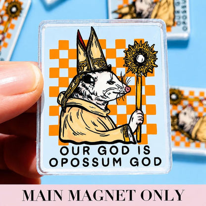 Funny Possum Magnet Opposum Gift Idea Possum Lover Decor Fridge Irreverent Humor Ironic Gift Youth Pastor Goofy Locker Magnet Catholic Humor
