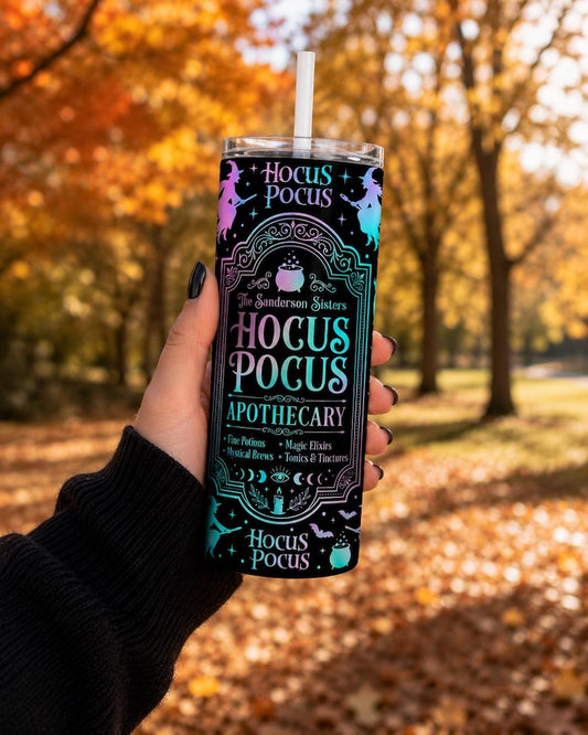 Hocus Pocus Tumbler, Sanderson Sisters 20oz Skinny Tumbler, Halloween Witch Cup, Witchy Tumbler, Halloween Gift