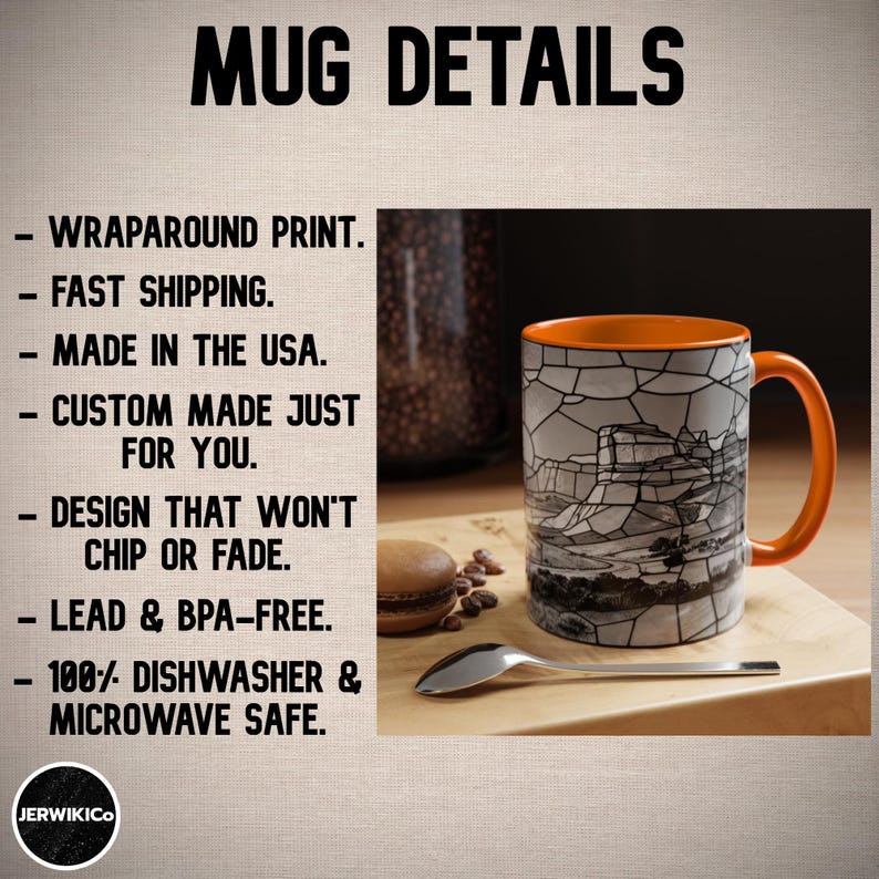 Western Sunset Mug, Cowboy Stained Glass Mug, Rustic Desert Coffee Mug, Southwestern Horse Rider Gift, Monochrome Landscape Mug
