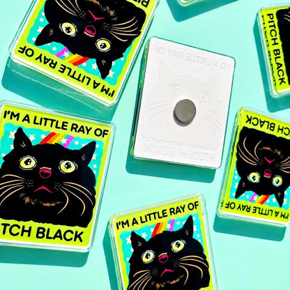Funny Black Cat Magnet Hillarious Cat Owner Gift Vet Tech Locker Magnet Cat Lover Decor Cute Gift Idea Cat Themed Humor Fridge Decor Goofy