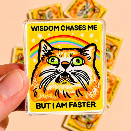 Orange Cat Magnet Sarcastic Gift Idea Funny Fridge Decor Kitchen Humor Cat Lover Gift Quirky Office Decor Desk Humor Hilarious Quote Magnet