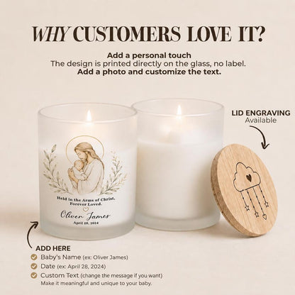 Personalized Christian Baby Memorial Candle - Custom Infant Loss Keepsake