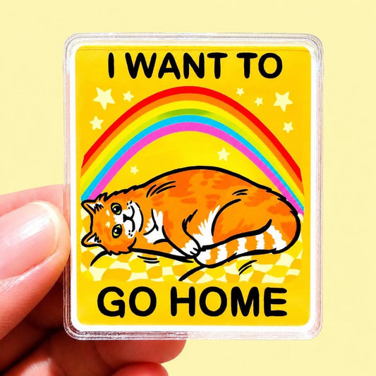 Orange Cat Magnet Cute Yellow Fridge Magnet Cat Themed Gift Shelter Worker Vet Tech Gift Idea Cat Lover Decor Locker Magnet Funny Quote