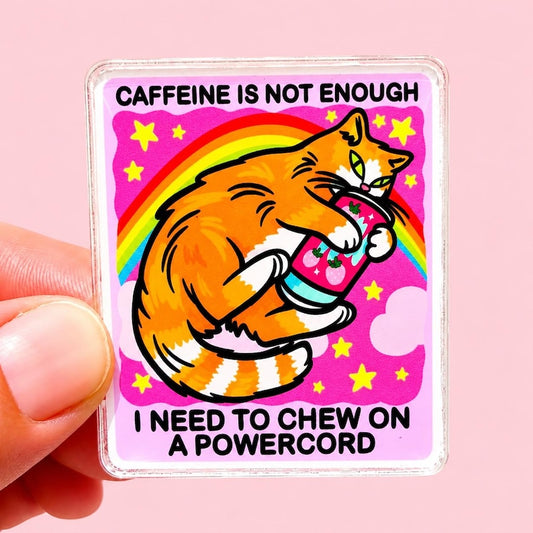 Orange Cat Magnet Energy Drink Lover Sarcastic Gift Idea Funny Fridge Decor Humor Coffee Lover Gift Quirky Office Decor Desk Hilarious Quote
