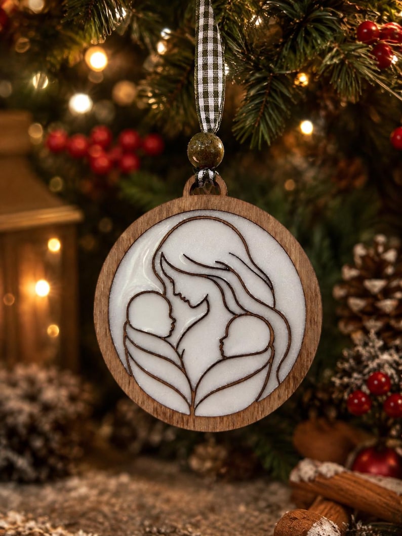 Wooden Breastmilk Ornament, Motherhood Keepsake, Breastfeeding Milestone Christmas Decoration