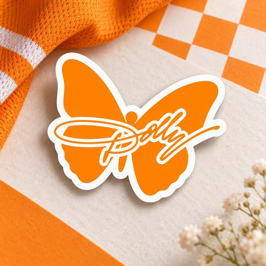 Dolly Parton Butterfly Signature - Sticker | Tribute sticker | Butterfly Sticker | Memorial Sticker | Tennessee Vols