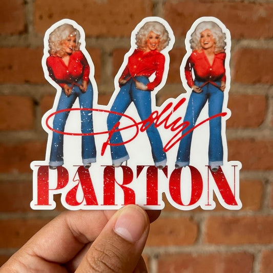 Dolly Parton Retro 80'S, Dolly Parton Memorial Sticker, 1946–2026 Country Music Legend Stickers, Kiss-cut Sticker, Logo Vinyl Stickers