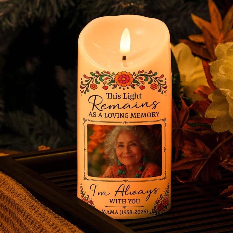 Personalized Day of Dead Pet Candle, Custom Photo Portrait Memorial Candle, Remembrance Gift