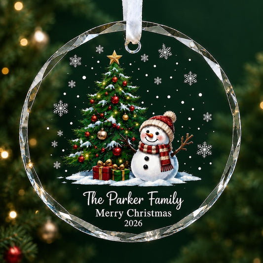 Personalized Family Christmas Ornament 2026, Custom Family Name Glass Ornament, Christmas Tree Decoration, Family Keepsake Gift
