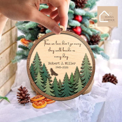 Custom Memorial Wooden Ornament, In Memory Ornament,Dad Remembrance Ornament,Mom Loss Ornament,Loss of Father Gift, Memorial Christmas Gifts