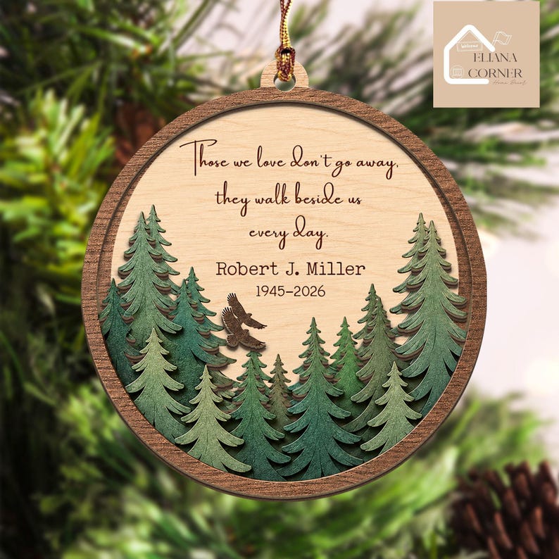 Custom Memorial Wooden Ornament, In Memory Ornament,Dad Remembrance Ornament,Mom Loss Ornament,Loss of Father Gift, Memorial Christmas Gifts