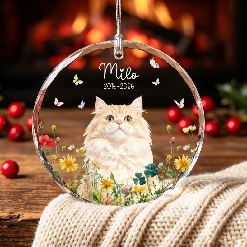 Custom Pet Ornament, Pet Photo Ornament, Cat Ornmant, Dog Ornament, Memorial Gifts Dog Mom Gift, Christmas Gifts for Pet, Pet Portrait Gifts