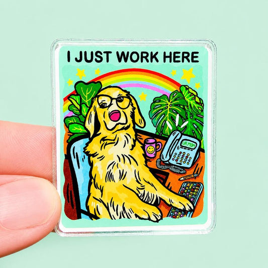 Dog Magnet Funny Work Decor Gift for Work Bestie Workplace Desk Decor Cubicle Magnet Hilarious Office Decor Locker Magnet Quirky Fridge Art