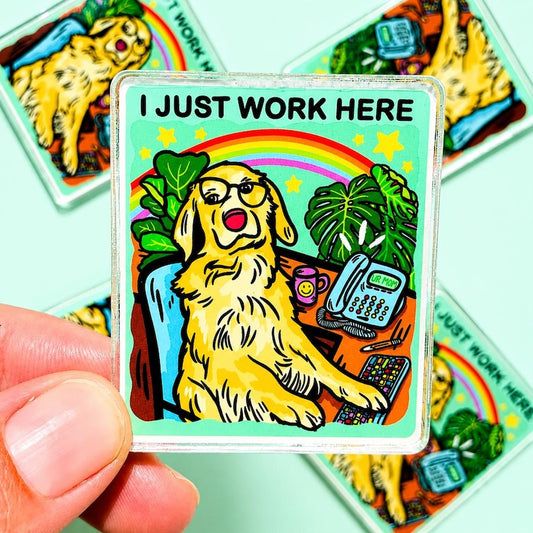 Dog Magnet Funny Work Decor Gift for Work Bestie Workplace Desk Decor Cubicle Magnet Hilarious Office Decor Locker Magnet Quirky Fridge Art