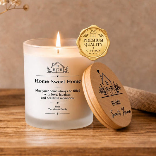 Personalized Housewarming Gift | New Home Candle | Custom First Home Present for Neighbor, Realtor Closing Gift