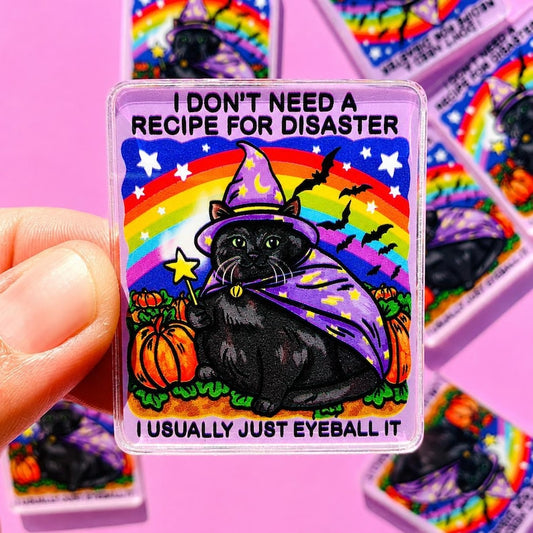 Halloween Black Cat Magnet Funny Kitty Magnet Fridge Decor Sarcastic Gift Coworker Unhinged Magnet Hilarious Gift Quirky Magnet Fall Home
