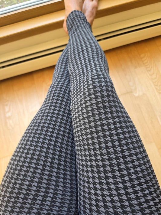 Women's Assorted Pattern Fleece Lined Winter Leggings: Wide Waistband Everyday Leggings