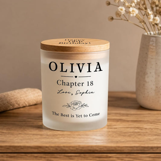 Personalized 18th Birthday Candle for Her, 18th Birthday Gift for Girl, Custom Birthday Keepsake, Gift for Daughter, Niece or Best Friend