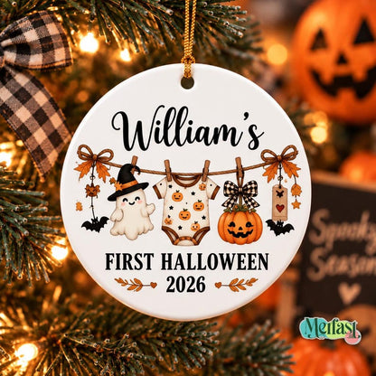 Personalized Baby First Halloween Ornament, Custom Baby Name Ornament, Newborn Halloween Keepsake, Baby Halloween Gift 2026