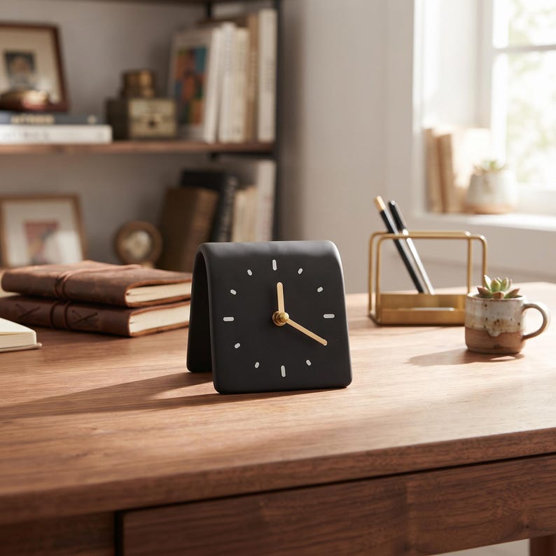 Modern Minimalist Desk Clock, Silent Acrylic Table Clock, Aesthetic Bedside Clock, Cute Office Decor, Minimalist Home Decor