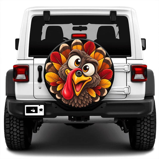 Thanksgiving Turkey Spare Tire Cover with Optional Camera Hole for SUVs and RVs