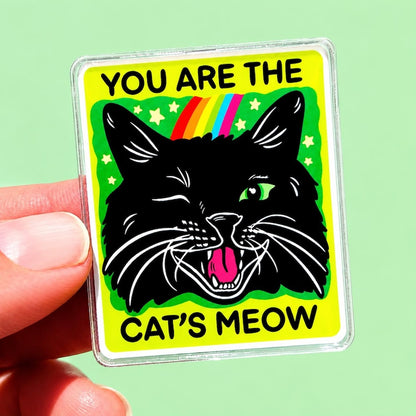 Funny Magnet Black Cat Owner Gift Funny Locker Magnet Cat Lover Decor Cute Gift Cat Themed Humor Fridge Decor Goofy Cubicle Affirmation Fun