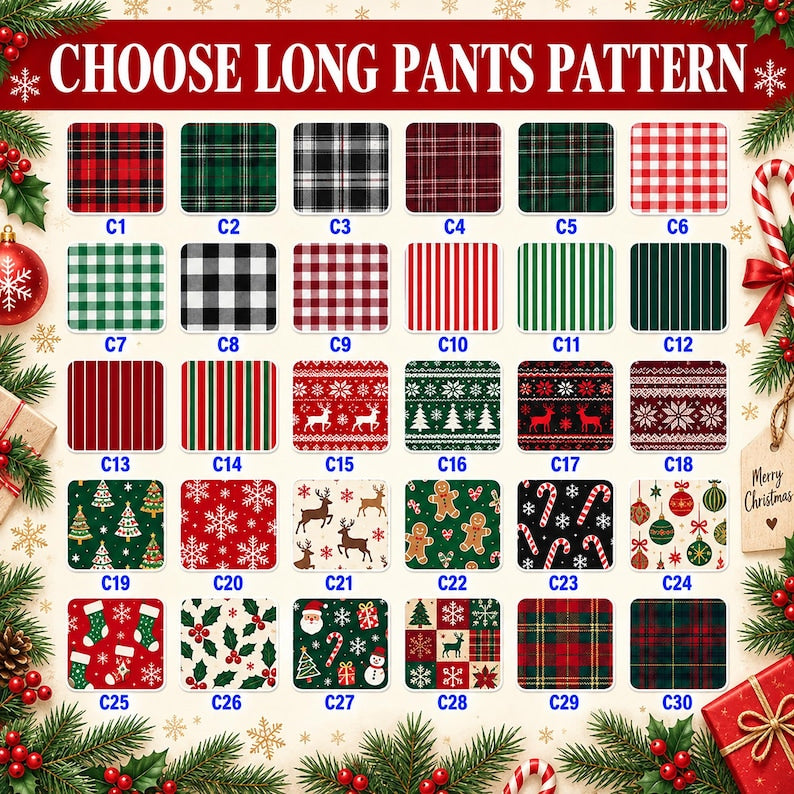 Personalized Funny Men's Christmas Pajamas Pants, Fake Underwear Illusion Plaid Bottoms, Christmas Gag Gift for Men, Ugly Christmas for Him
