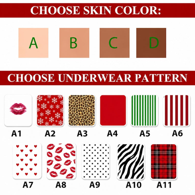 Personalized Funny Men's Christmas Pajamas Pants, Fake Underwear Illusion Plaid Bottoms, Christmas Gag Gift for Men, Ugly Christmas for Him